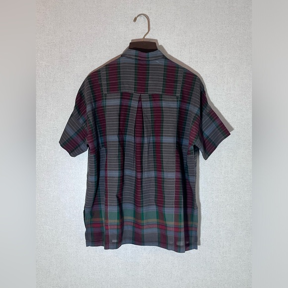 MADEWELL Men’s Stripe Colorblock Button Up Short Sleeve Shirt Sz M - Picture 3 of 3